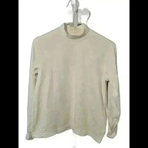 COPY - Lands End Cream Mock Neck Long Sleeve Top